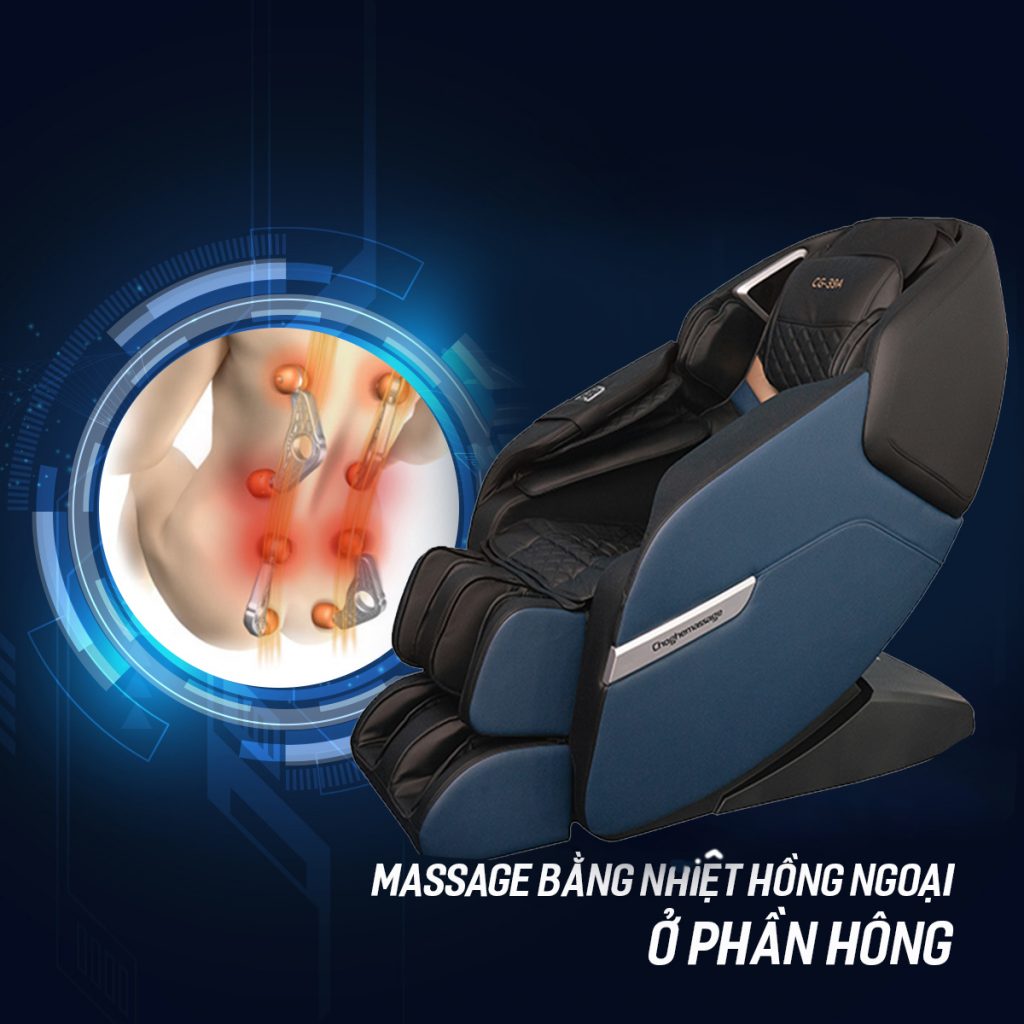 CG-39A có công nghệ massage bằng nhiệt hồng ngoại ở hông và lưng