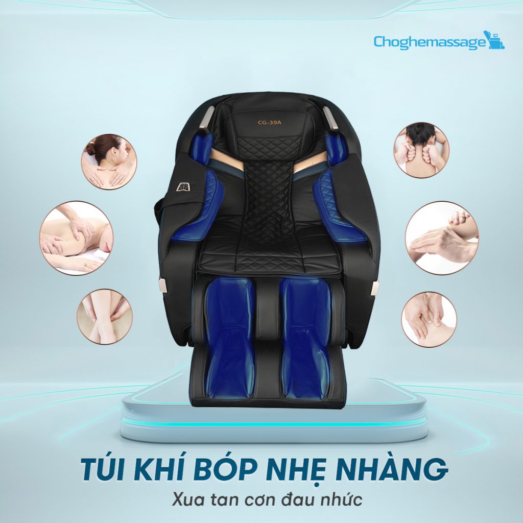 Ghế massage Azado CG-39A có hệ thống túi khí toàn thân co bóp nhẹ nhàng