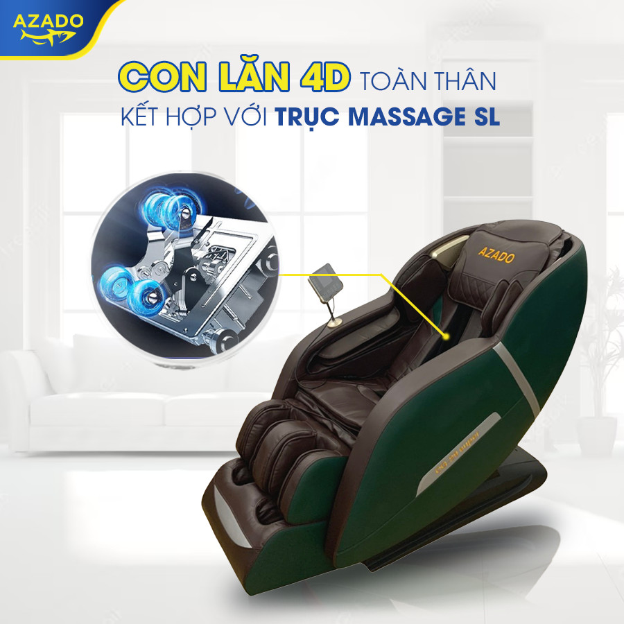 ghế massage thương gia Azado có đường ray SL ôm sát toàn bộ cơ thể