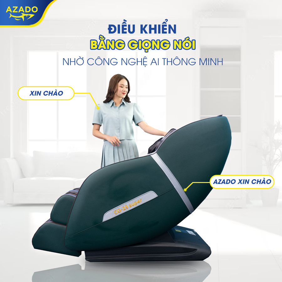 Ghế massage cao cấp Azado trang bị loa nghe nhạc hiện đại bằng công nghệ Hifi