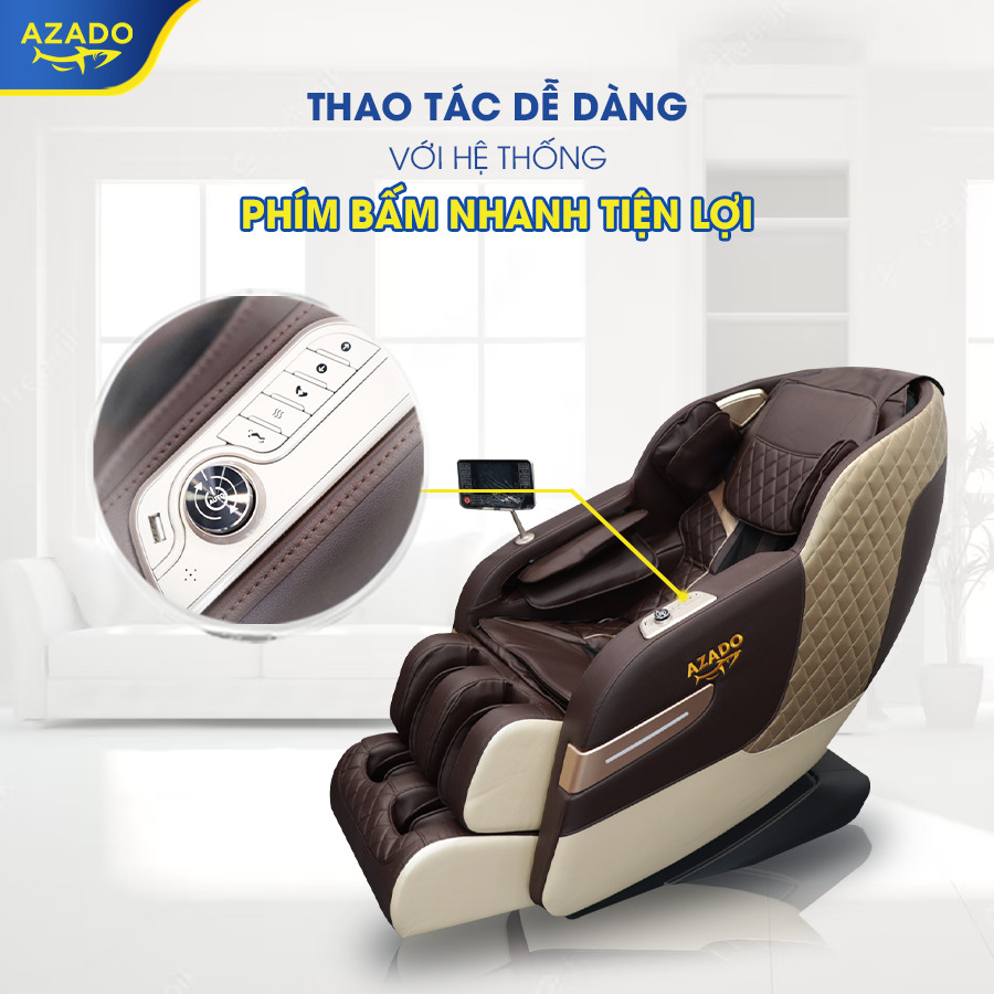 ghế massage Azado A300 có bộ điều khiển bằng phím tắt thông minh, tiết kiệm thời gian sử dụng