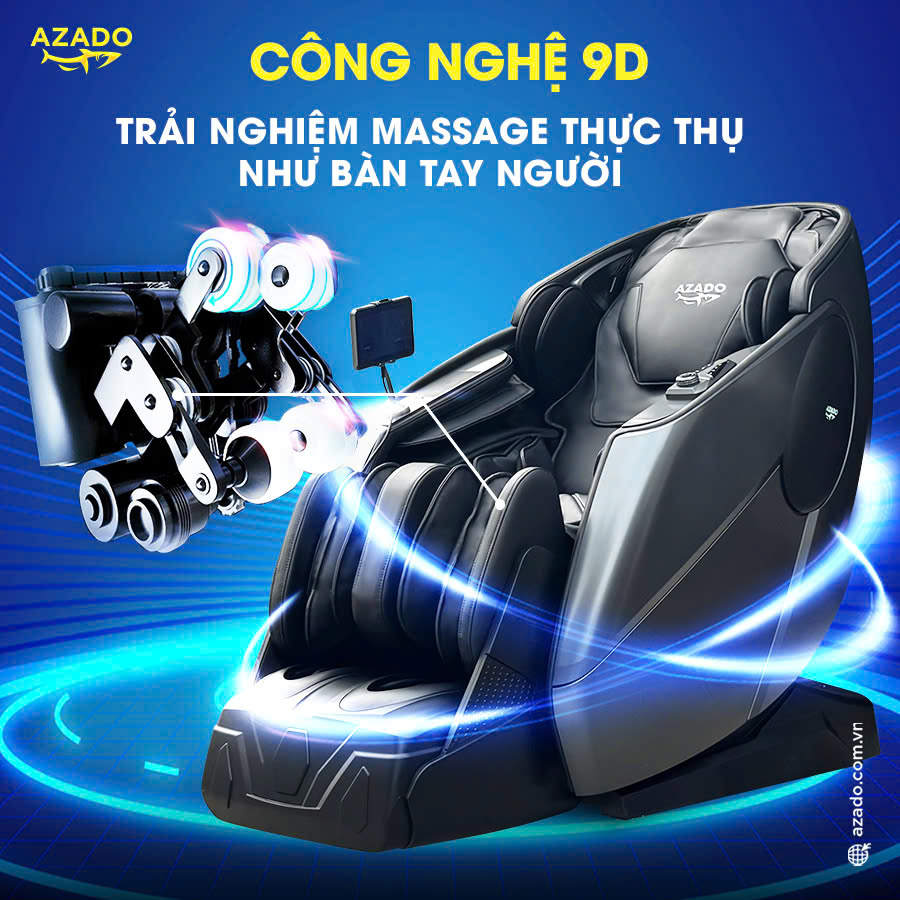 Công nghệ 9D - Trải nghiệm massage thực thụ như bàn tay người Công nghệ 9D - Trải nghiệm massage thực thụ như bàn tay người