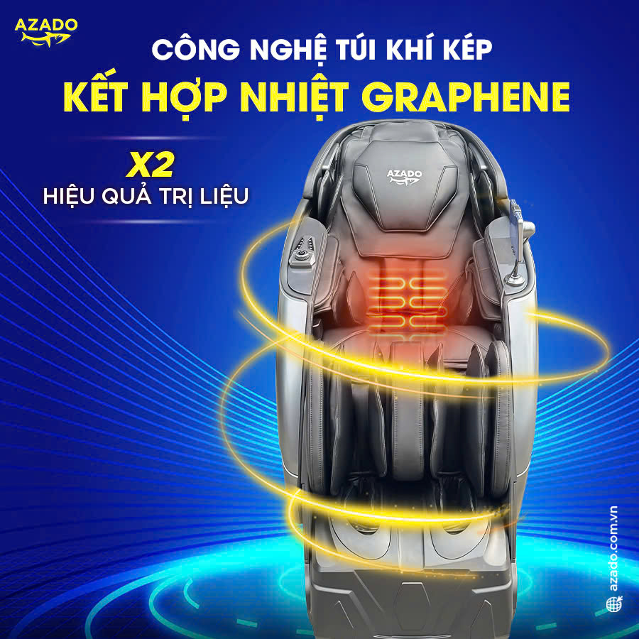 Công nghệ túi khí kép kết hợp nhiệt Graphene – X2 hiệu quả trị liệu Công nghệ túi khí kép kết hợp nhiệt Graphene – X2 hiệu quả trị liệu