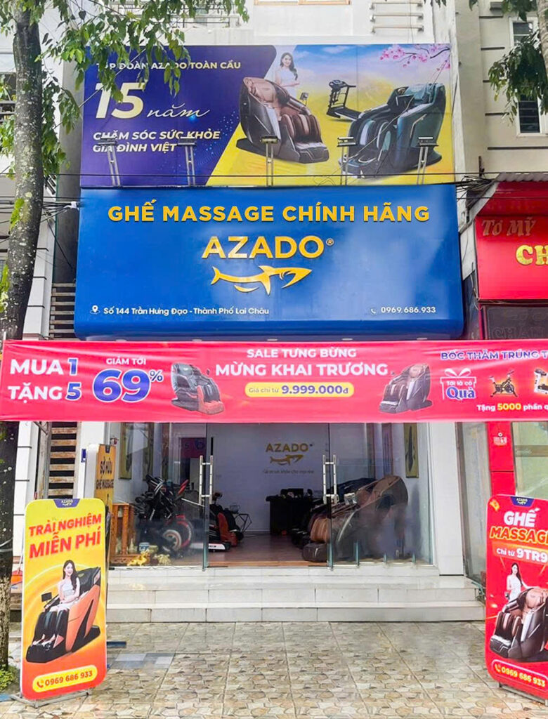 Khai trương ghế massage azado lai châu