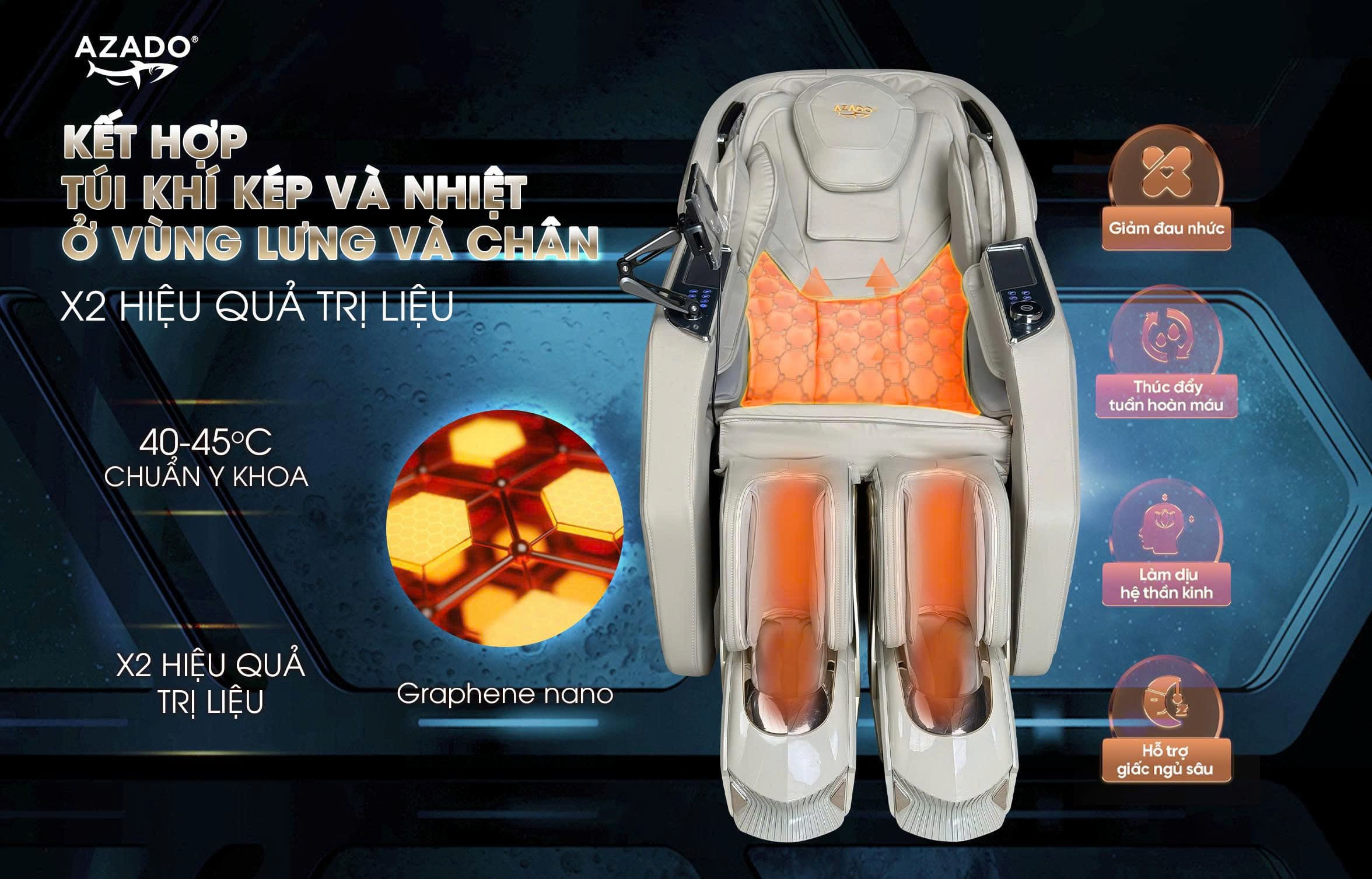 nhiet va tui khi tren ghe massage